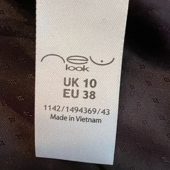 Neu Look Plaid Wool Blend Pea Coat Size 10 UK Size 38 EU Italian Fabric - Picture 12 of 15